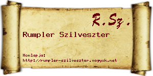 Rumpler Szilveszter névjegykártya